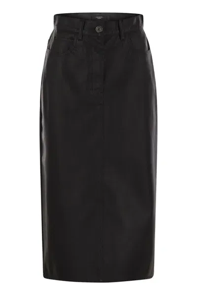 Weekend Max Mara Canga - Coated Fabric Skirt In Black