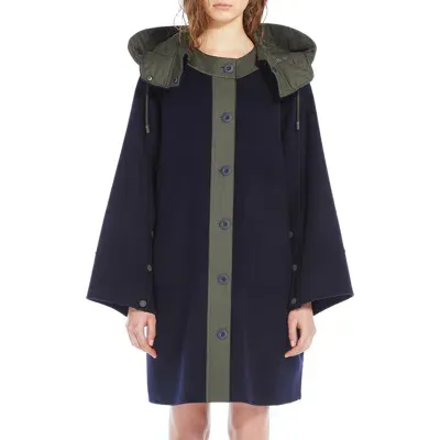 Weekend Max Mara Chicca Quilted Mixed Media Jacket In Navy