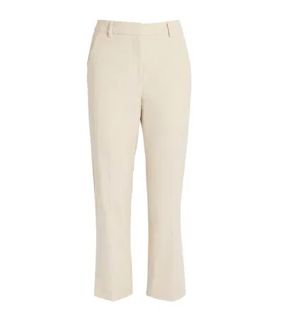 Weekend Max Mara Corduroy Straight Trousers In White