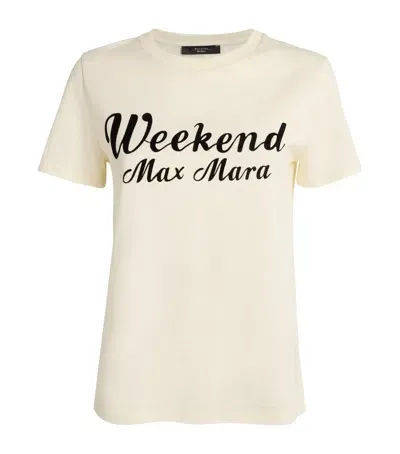 Weekend Max Mara Cotton Logo T-shirt In White