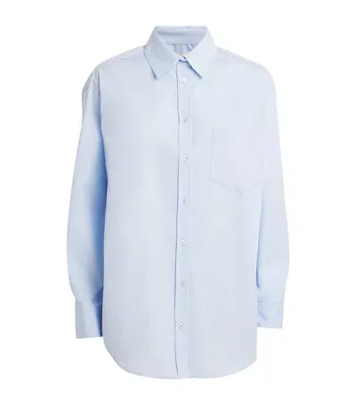 Weekend Max Mara Cotton Poplin Shirt In Blue