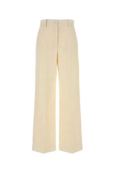 Weekend Max Mara Cream Wool Verdun Wide-leg Pant In Ecru