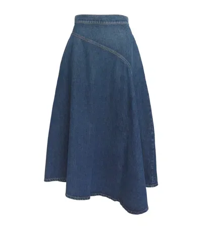 Weekend Max Mara Denim Midi Skirt In Blue