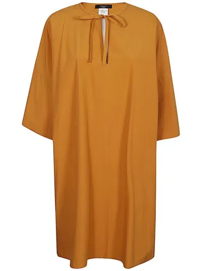 Weekend Max Mara Drawstring Midi Tunic Dress In Yellow