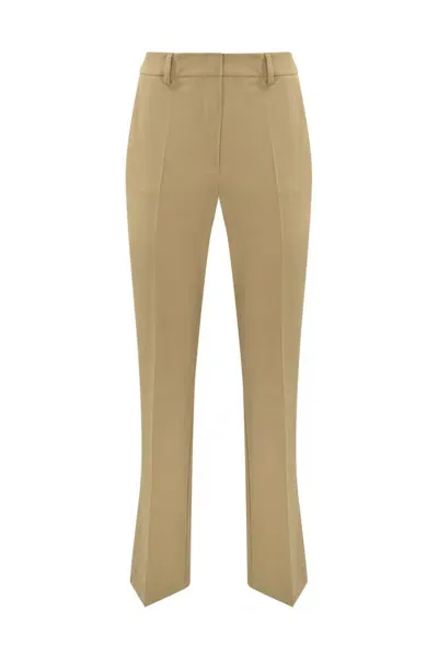 Weekend Max Mara Estasi Straight Trousers In Technical Wool In Beige