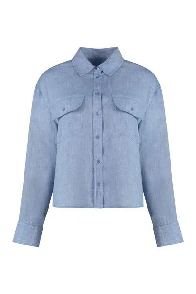 Weekend Max Mara Eureka Linen Shirt In Azzurro