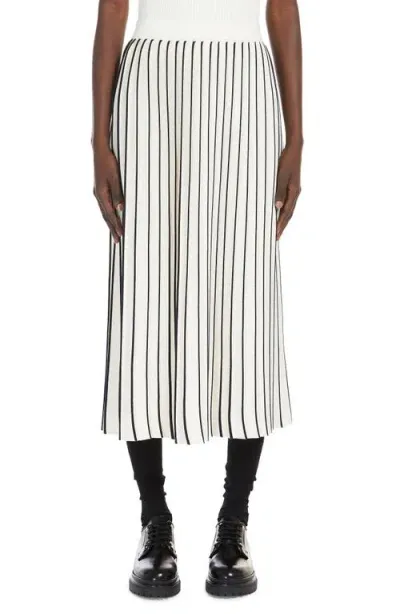 Weekend Max Mara Finanza Stripe Knit Midi Skirt In Navy