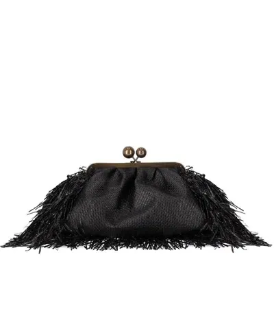 Weekend Max Mara Fringed Medium Pasticcino Bag In Black