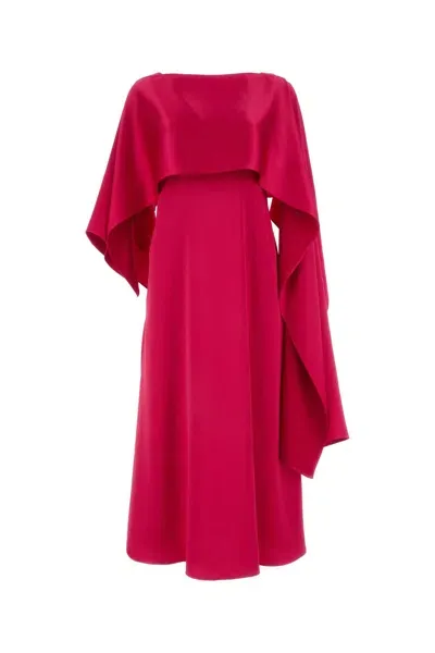 Weekend Max Mara Fuchsia Satin Gambero Dress In Bouganville