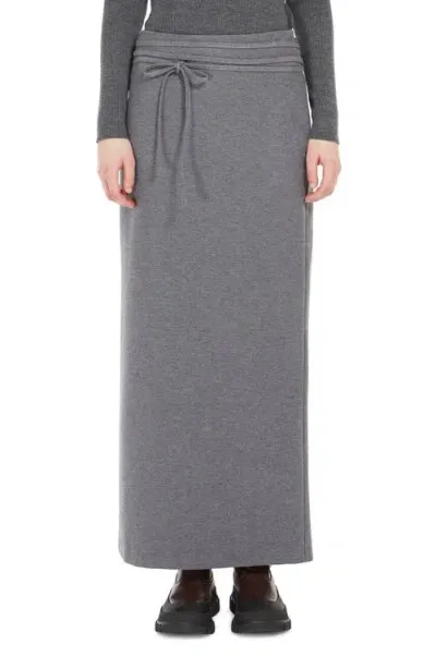 Weekend Max Mara Furetto Stretch Cotton Jersey Maxi Skirt In Medium Grey