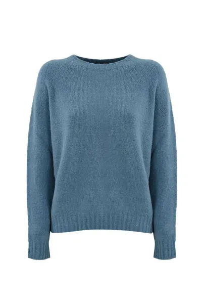 Weekend Max Mara Ghiacci Sweater In Alpaca And Cotton In Sky Blue