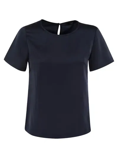 Weekend Max Mara Gilbert Satin And Jersey T Shirt In Blue