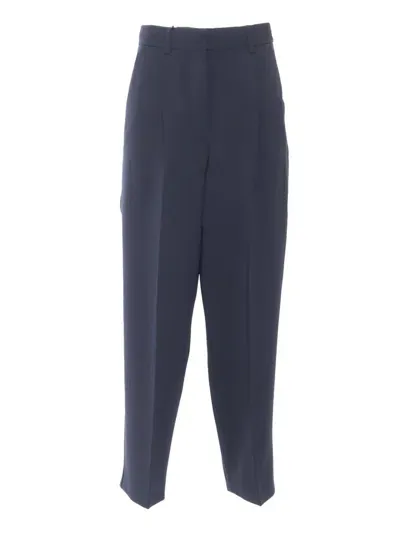 Weekend Max Mara High Waist Straight Leg Pants In Blue