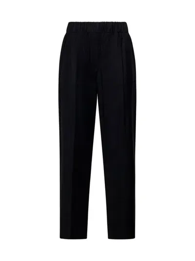 Weekend Max Mara High Waist Straight Leg Trousers In Black