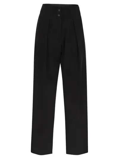 Weekend Max Mara High Waist Straight Leg Trousers In Black