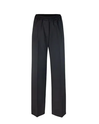 Weekend Max Mara High Waist Straight Leg Trousers In Black