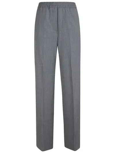 Weekend Max Mara High Waist Straight Leg Trousers In Grey