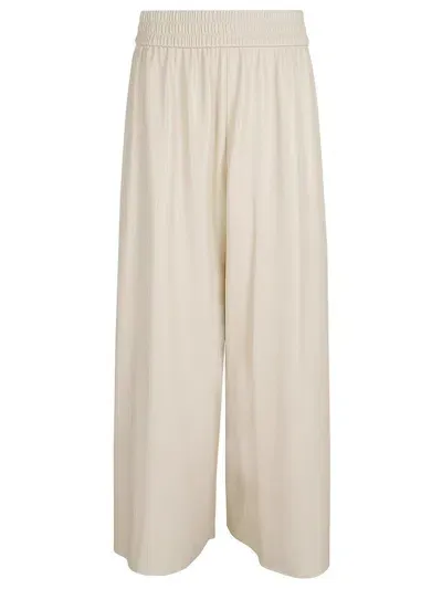 Weekend Max Mara High Waist Wide Leg Pants In White