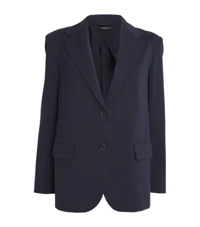 Weekend Max Mara Jersey Single-breasted Blazer In Blue