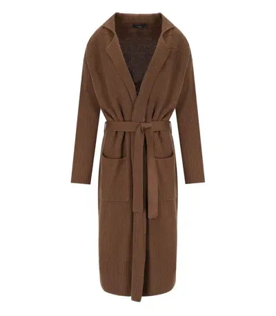 Weekend Max Mara Kabul Brown Belted Cardigan