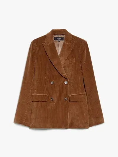 Weekend Max Mara Katanga - Cotton Velvet Blazer In Brown