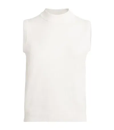 Weekend Max Mara Knitted Sleeveless Top In White