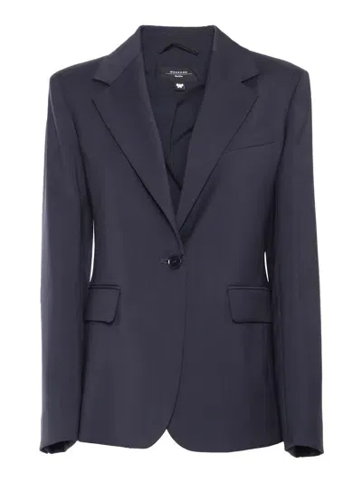 Weekend Max Mara Lamine Navy Jacket In Azul Oscuro