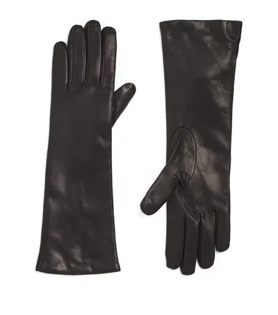 Weekend Max Mara Leather Gloves In Black