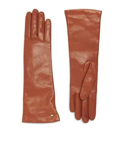 Weekend Max Mara Leather Gloves In Brown