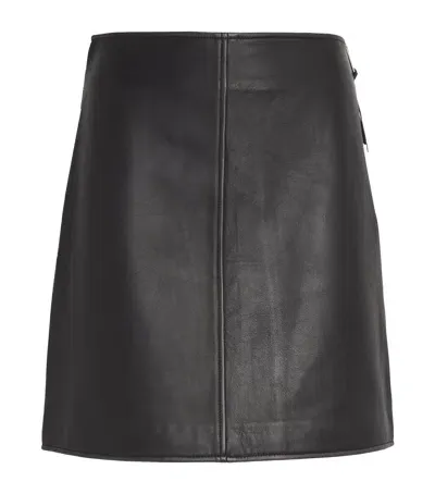 Weekend Max Mara Leather Mini Skirt In Black