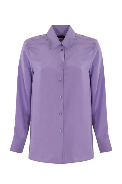 Weekend Max Mara Lilac Washed Silk Shirt In Lilla