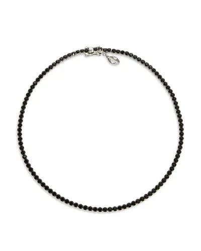 Weekend Max Mara Lodola Fit Black Rhinestone Tennis Necklace, 14