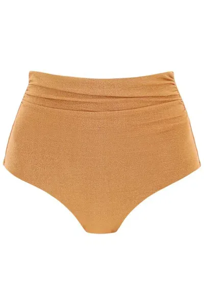 Weekend Max Mara Lurex Detailed Jersey Bikini Bottoms In Orange