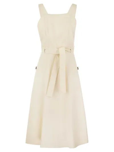 Weekend Max Mara Belted Sleeveless Dress In White