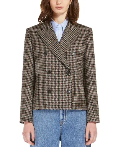 Weekend Max Mara Nausica Wool Blend Houndstooth Blazer In Multicolor