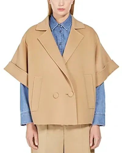 Weekend Max Mara Navarra Wool Short Jacket In Beige