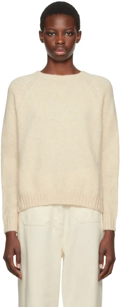 Weekend Max Mara Off-white Crewneck Sweater In 014 Ecru