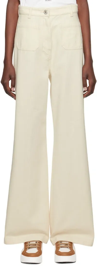 Weekend Max Mara Off-white Wide Jeans In 001 White