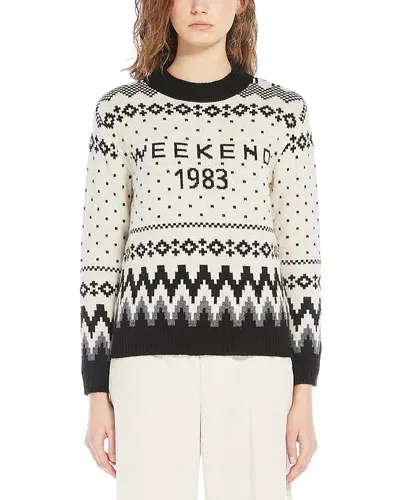 Weekend Max Mara Paride Jacquard Sweater In White