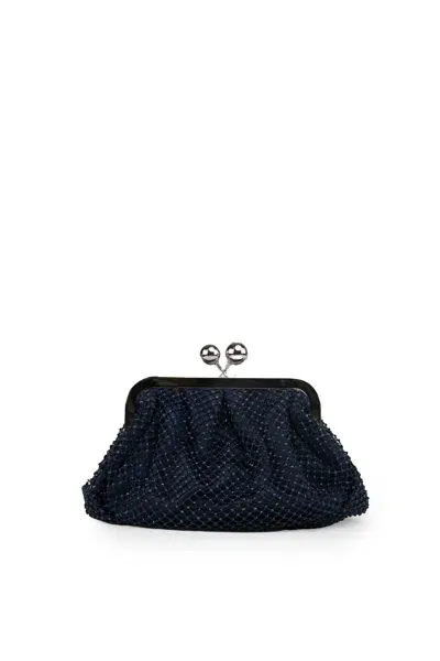 Weekend Max Mara Pasticcino Edita Bag In Mesh And Rhinestones In Black