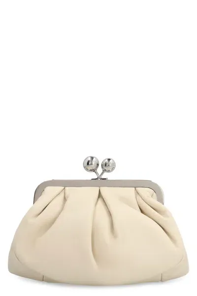 Weekend Max Mara Pasticcino Leather Clutch In Avorio