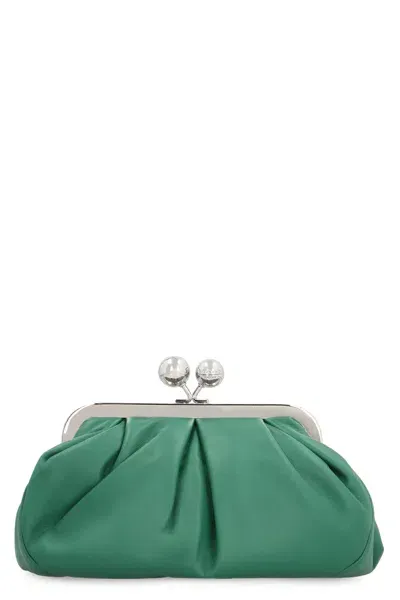 Weekend Max Mara Pasticcino Leather Clutch In Green