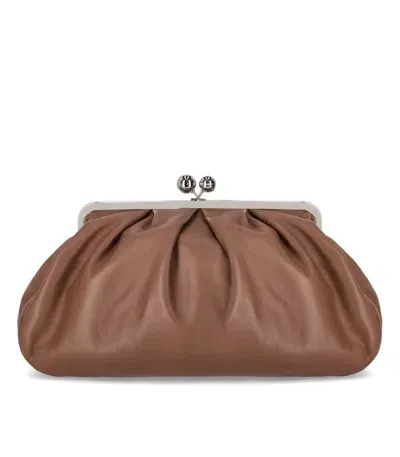 Weekend Max Mara Pasticcino Provino Large Light Brown Clutch Bag