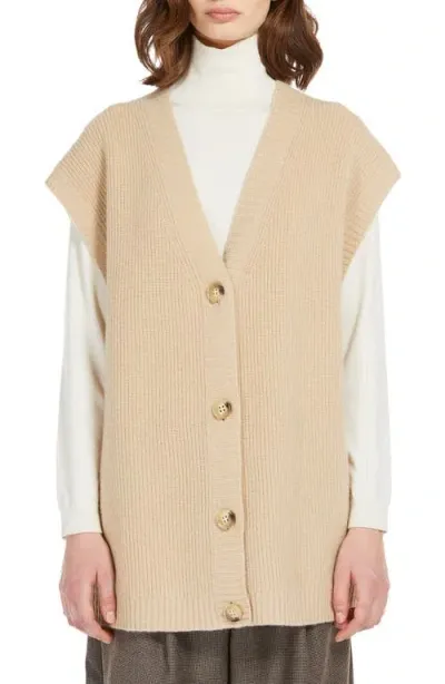 Weekend Max Mara Pesco Virgin Wool Sweater Vest In Beige