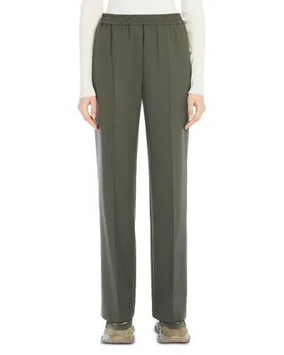 Weekend Max Mara Petra Pull On Straight Leg Pants In Dark Green