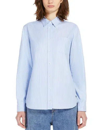 Weekend Max Mara Piadena Striped Shirt In Light Blue