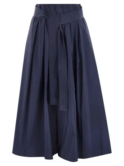 Weekend Max Mara Pleated Midi Skirt In Blue