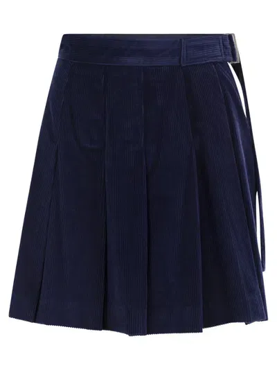 Weekend Max Mara Pleated Mini Skirt In Blue