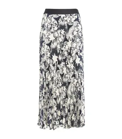 Weekend Max Mara Pleated Star Print Skirt In Blue