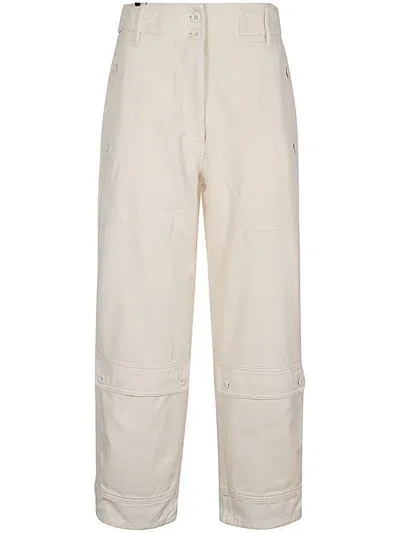 Weekend Max Mara Relaxed Fit Wide Leg Trousers In White